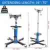 1660 Pounds Hydraulic Car Transmission Jack Vertical Lift with 360° Swivel Wheel Pedal .Blue.33"-70"(0.75Ton)