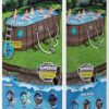 Bestway Power Steel 18' x 9 'x 48' above ground swimming pool Set with metal frame home swimming pool sand filter pump. skimmer and vacuum