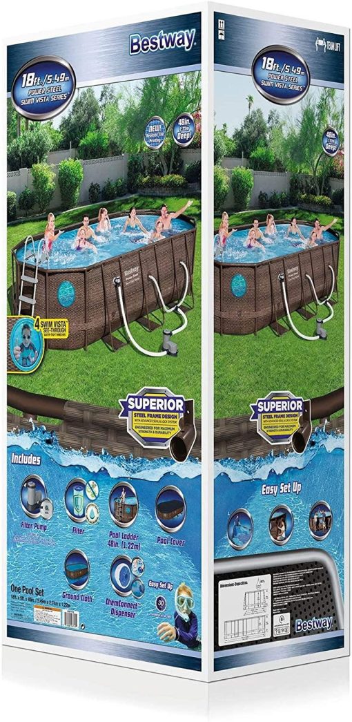 01CFB43E-7888-C2D3-D00C-18352428A7E6.jpg Bestway Power Steel 18' x 9 'x 48' above ground swimming pool Set with metal frame home swimming pool sand filter pump. skimmer and vacuum