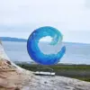 Ocean Wave Fused Glass Sculpture