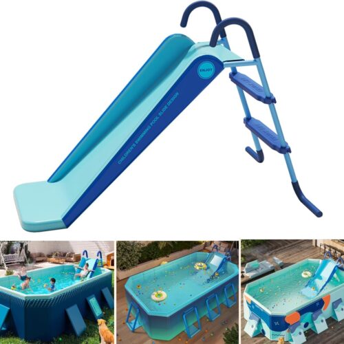 Pool Slide Inflatable Swimming Water Slide. Summer Swimming Pool Supplies Universal Trampoline Ladder Backyard Slide Home Playground Equipment