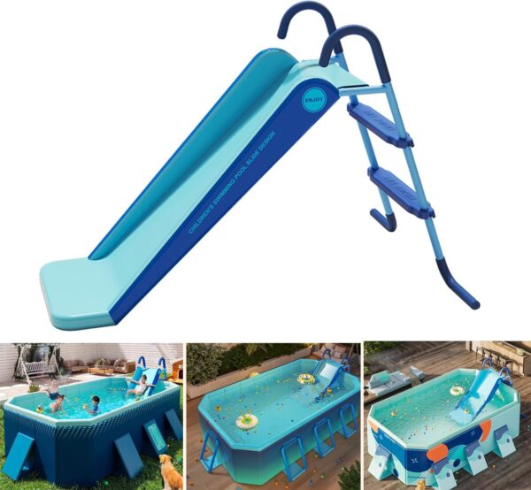 06C13088-7350-D76D-A168-A1A09A936C41.jpg Pool Slide Inflatable Swimming Water Slide. Summer Swimming Pool Supplies Universal Trampoline Ladder Backyard Slide Home Playground Equipment