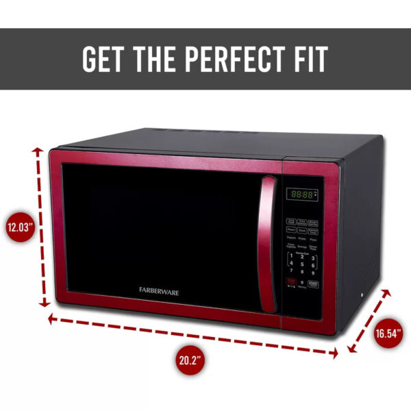 075094F5-5FAE-768B-DDB9-DCB00B57B92D Farberware FMO11AHTBKN 1.1 cu. Ft. 1000-Watt Countertop Microwave Oven in Metallic Red