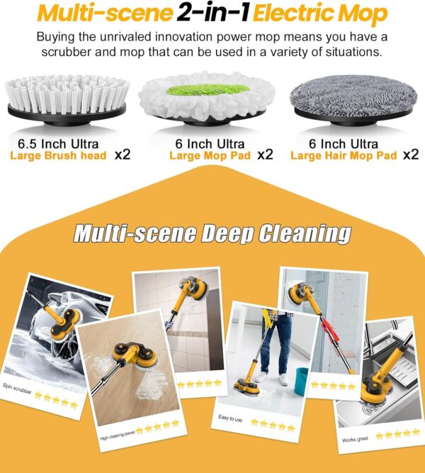 0BEC9174-B5E9-15AF-139F-74545C49DDFA.jpg 6000mAh Battery Electric Mop M1. 800RPM Cordless Electric Power Scrubber & Mops for Floor Cleaning. Best Automatic Spin Mops with Smart Display.Rotating Mop with LED Light & Water Spray-qimedo