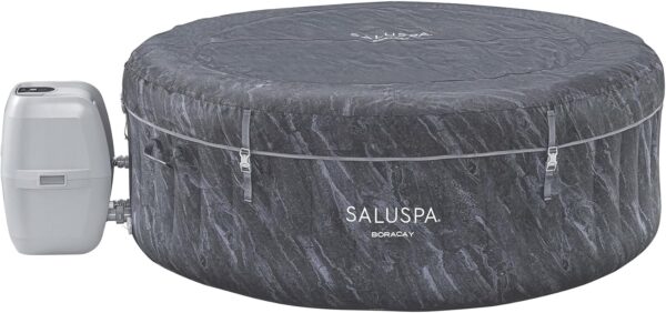 0C33240C-720B-FE7F-93F1-BD64B9F92DD2.jpg Bestway SaluSpa Fiji AirJet Large Round 2 to 4 Person Inflatable Hot Tub Portable Outdoor Spa with 120 AirJets and EnergySense Cover. Grey