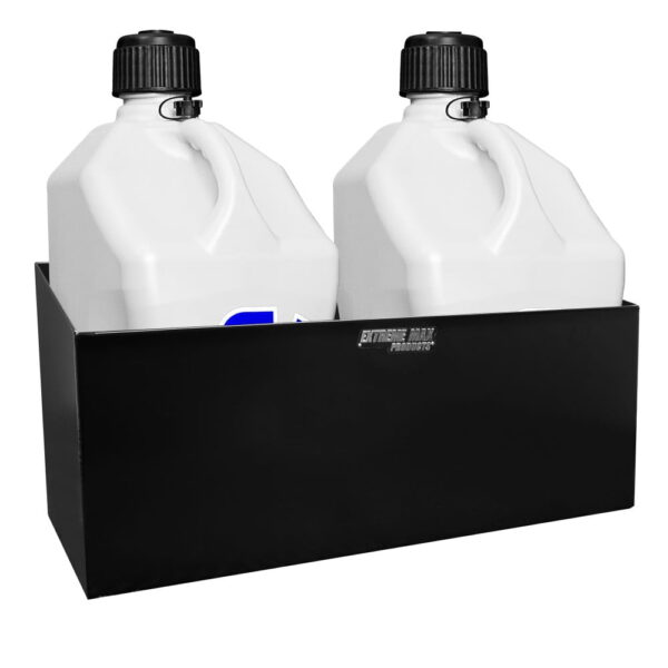 0D3F5D05-636B-0EA5-C193-37EC9631D2E3.jpg Extreme Max Dual Fuel Jug Holder – Aluminum Design for Two 5 Gallon Jugs. Black Storage Organizer for Trailers & Garages