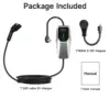 32 Amp Level 1&2 Portable EV Charger .26FT Cable NEMA 14-50 Plug for Electric Car Home Charging Station 7.68KW