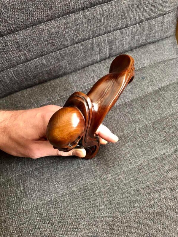 0D669D23-5D14-D0B5-D809-17B11B87D5CF.jpg Skull Cane Wooden Walking Stick - Ergonomic Palm Grip Handle
