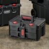 Keter Stack-n-Roll Modular Tools Organizer for Garage Storage and DIY. 3 Piece Resin Rolling Tool Box System for Small Parts