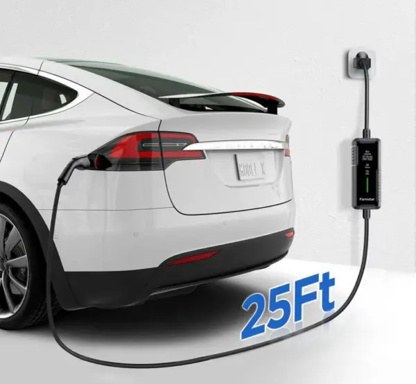 0FF297F0-8931-7E97-E59B-C8F7E8FADFC2.webp Level 2 & Level 1 EV Charger. 16Amp 110-240V Portable J1772 Electric Car Charger with Adjustable Amp Delayed Timer 25ft Long Cord