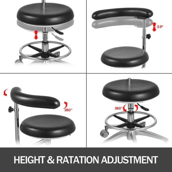 109930AC-1156-BC6A-5D43-58FC1B2AF5FE.jpg Medical Dental Stool Dentist Chair with 360 Degree Rotation Armrest PU Leather Assistant Stool Chair Height Adjustable Doctor Chair