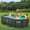 Funsicle 167 by 98 by 39.5 Inches Oasis Designer Oval Frame Outdoor Above Ground Swimming Pool Pool Set with Accessories. Dark Herringbone Gray