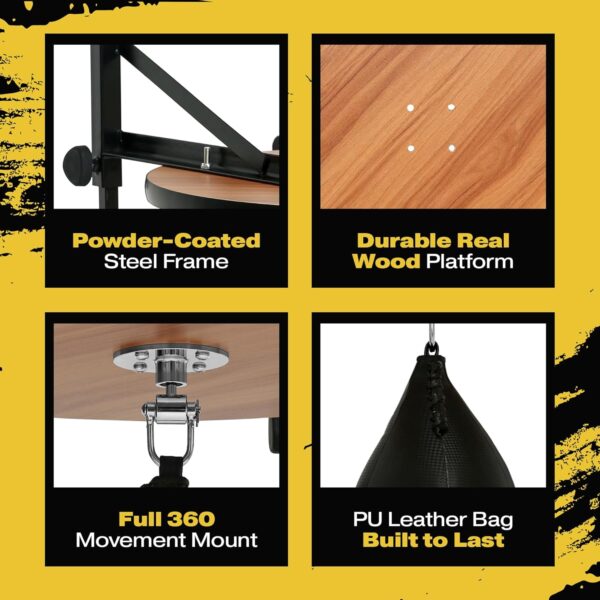 149730C4-2DD7-8357-4A8B-2B1026024E53.jpg Speed Bag. Speed Bags for Boxing. Speed Bag Platform. Boxing Speed Bag. Speed Bag Boxing. Speedbag. Speed Punching Bag. Speed Bag Mount. Wall Mount Kit. Adjustable Height. Black Swivel Speed Ball