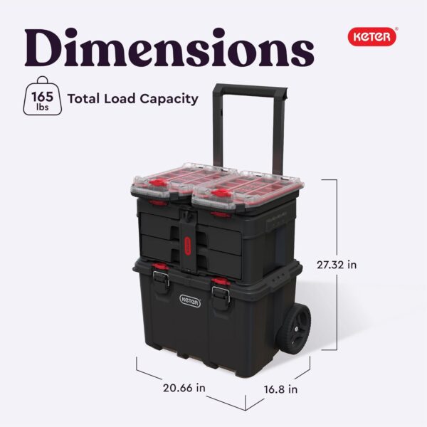 1541837A-BDC0-3B78-7D1A-2C65769A2CB4.jpg Keter Stack-n-Roll Modular Tools Organizer for Garage Storage and DIY. 3 Piece Resin Rolling Tool Box System for Small Parts