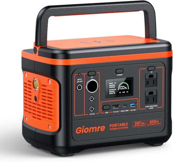 1628CF18-76DB-68C2-49E4-32CC34078B1A.jpg Portable Power Station. 297Wh Backup Lithium Battery Generator with 600W AC Output and 100W Fast Charging. Solar Generator for Outdoors Camping. Travel Emergency. Home Blackout