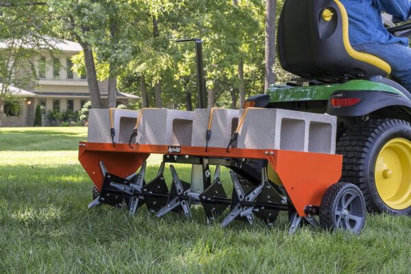 17AE7124-C604-3D99-50C4-5A7AF174EE87.jpg Agri-Fab 45-0604 18" x 48" Tow Behind Poly Lawn Roller 550 lbs Weight with Water. Poly Drum and Steel Frame. with Plug. Designed for Lawn and Garden Tractors