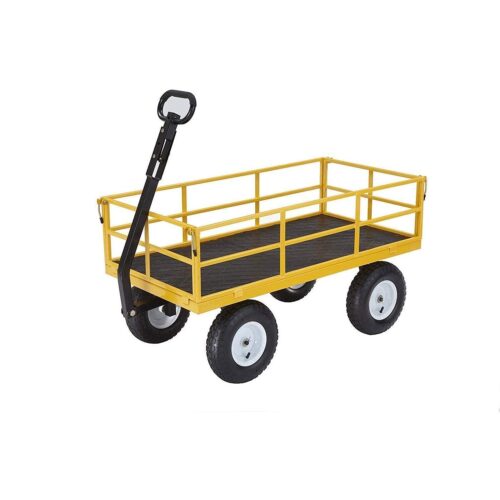 Gorilla Carts 1200 Pound Capacity Steel Utility Cart Wagon with Removable Sides