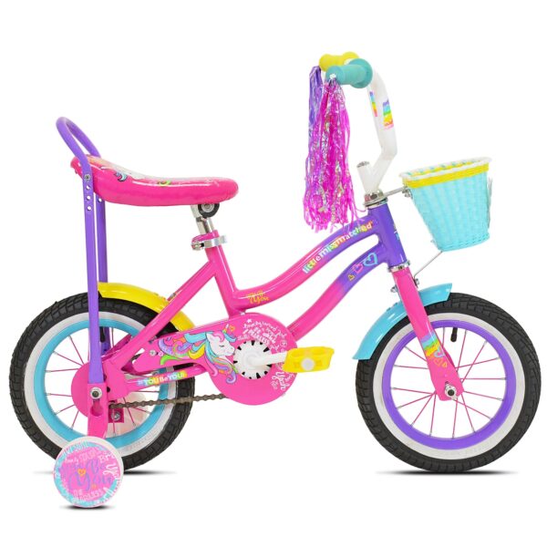 194F29E1-8195-BCDB-59B2-1E303C05A23A.jpg LittleMissMatched 12 In. Let You Be You Unicorn Bike . Pink and Purple