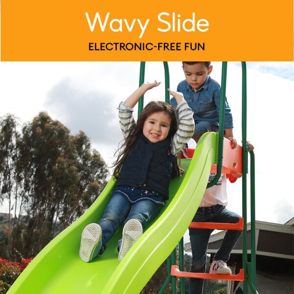 1B3174B0-84BC-BA00-3CD3-2C08A87CE32A.jpg Outdoor Playground Slide. Big Backyard Freestanding Plastic Slide. 10 ft Outdoor Swing Set Slide for Kids Ages 4-8