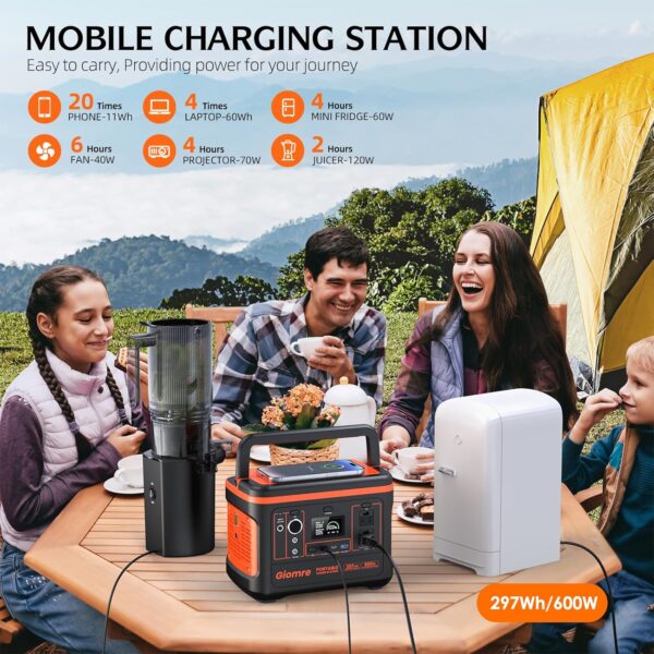 1C4BE3DC-ED10-8490-FEC0-5C5BAE1AB912.jpg Portable Power Station. 297Wh Backup Lithium Battery Generator with 600W AC Output and 100W Fast Charging. Solar Generator for Outdoors Camping. Travel Emergency. Home Blackout