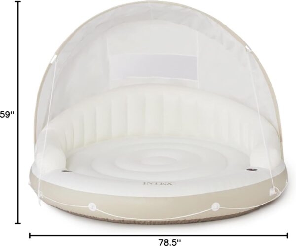 1CE4AEFC-3067-FAC6-7298-035452C80355.jpg 58292EP Canopy Island Inflatable Pool Float: Comfortable Lounge Surface – Built-in Cup Holders – Detachable Sunshade – 440lb Max Weight Capacity – 78.5" x 59"