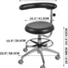Medical Dental Stool Dentist Chair with 360 Degree Rotation Armrest PU Leather Assistant Stool Chair Height Adjustable Doctor Chair