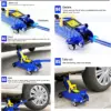 2T Floor Jack Car Trolley Jack Hydraulic Jack Quick Lift Jack with 2pcs Axle Stands 3 Ton