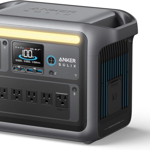 Anker SOLIX C1000 Portable Power Station with 200W Solar Panel. 1800W Solar Generator. 1056wh LFP (LiFePO4) Battery. 6 AC Outlets. Up to 2400W for Home. Power Outages. and Outdoor Camping