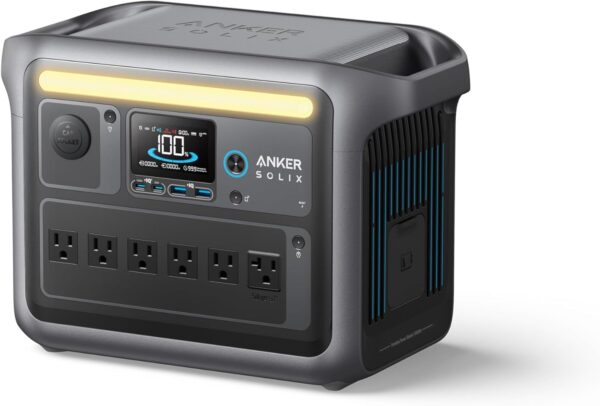 224E5EF8-6A5F-5853-46C8-32A05273FB32.jpg Anker SOLIX C1000 Portable Power Station with 200W Solar Panel. 1800W Solar Generator. 1056wh LFP (LiFePO4) Battery. 6 AC Outlets. Up to 2400W for Home. Power Outages. and Outdoor Camping