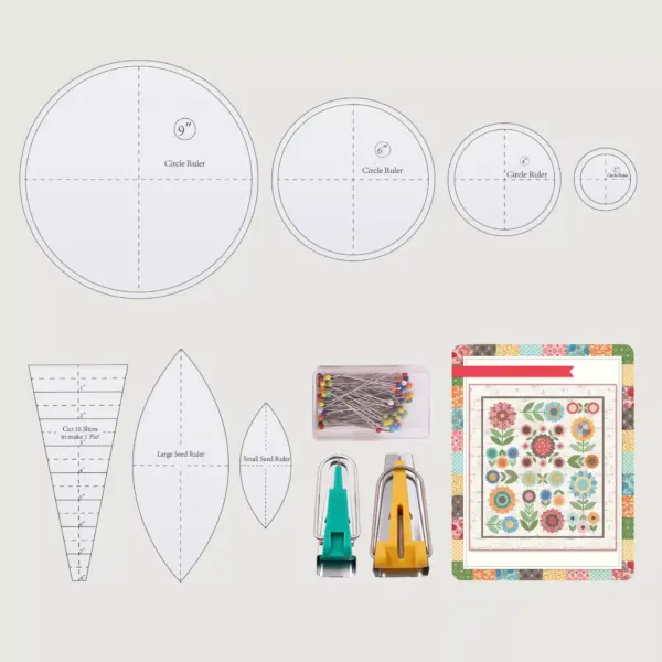 22c9279bb50fc69f798ea74539da925b.webp Sunflower Quilt Template Set