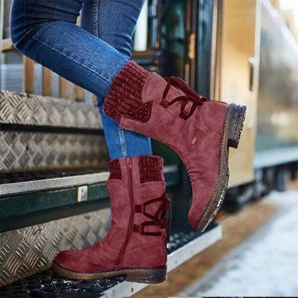 23ae4220841c21d7f47821135cfa8c92.jpeg Women's Winter Warm Back Lace Up Snow Boots