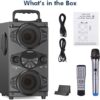 Speakers. 60W Portable Wireless Loud Outdoor Home Party Bluetooth Speaker with Subwoofer. FM Radio. LED Colorful Lights. Microphone. Remote and Big Powerful Stereo Deep Bass Sound Boombox