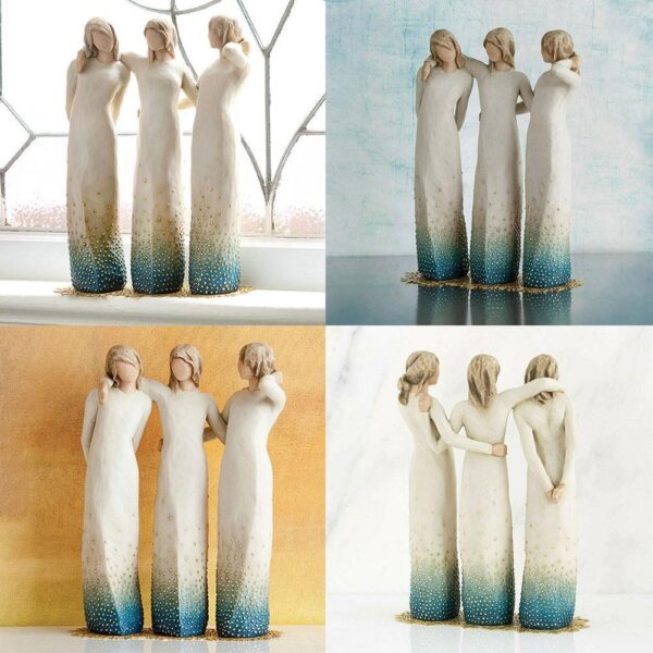 24d877b70b5b087277b711afd0139e5d.jpg Sisters Forever Hand-painted Sculpture
