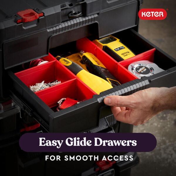 2663983D-9E57-8755-9E1B-BEA4F0BAE98D.jpg Keter Stack-n-Roll Modular Tools Organizer for Garage Storage and DIY. 3 Piece Resin Rolling Tool Box System for Small Parts
