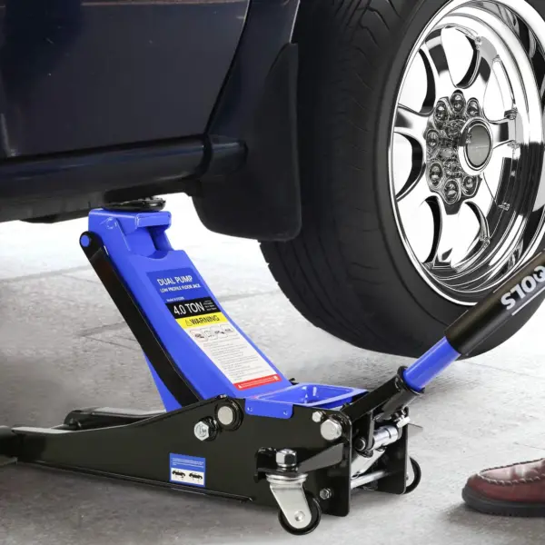 284A3EB7-97C7-B09E-0B6C-71D62189B9F8.webp 4-Ton Floor Jack. Low Profile Car Jack. Heavy-Duty Trolley Jack Car Lift with Dual Pump Pistons. Lifting Range 4"-21". 8000LBS