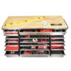 72 in 18-Drawer 24 in. D Mobile Workbench with Solid Wood Top Stainless Steel