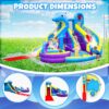 11-in-1 Inflatable Water Slide & Dolphin Bounce House w/2 Long Slides. 19.7 Ft x 13.1 Ft Extra Large Waterslide Climbing Wall w/Small Deeper Pool.Water Cannons.Hoop for Kids Backyard.550W Blower