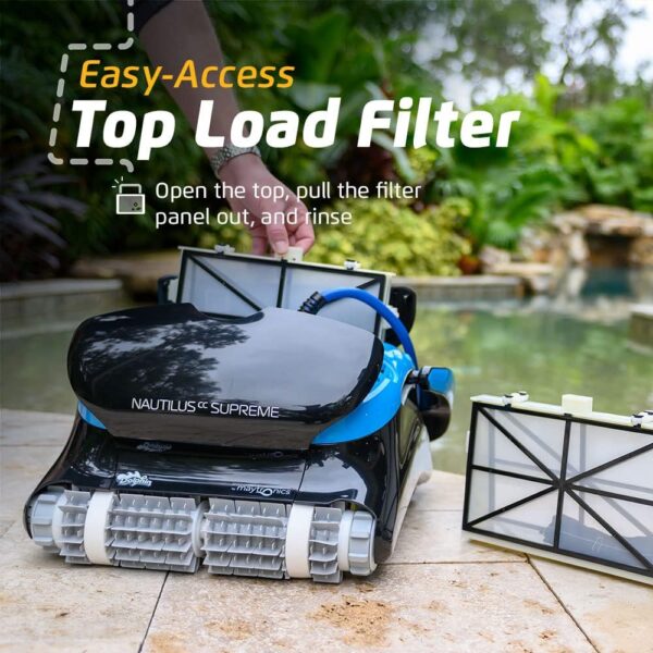 2B113D61-29EC-7AF3-C93F-502B7B29F43D.jpg Dolphin Nautilus CC Plus Wi-Fi Automatic Robotic Pool Vacuum Cleaner. Always Cleaning. Never Charging. with Wall Climbing Scrubber Brush. Ideal for In-Ground Pools up to 50 FT in Length