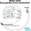 XDP Recreation 6 Foot Water Wave Slide with Built In Adjustable Sprinkler. Freestanding with Ground Pad and Hose Extension for Lawn Fun. Ages 3 to 8