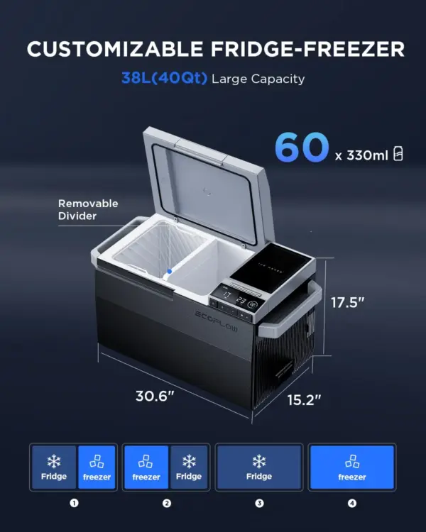 2FC3C568-F4FD-DDCD-A849-226CD4B65DE8.webp Car Refrigerator. 40 Qt(38L) Portable Refrigerator. Electric Cooler with Ice Maker. Dual Zone WIFI APP Control(-13℃~50℃). 12/24V DC/AC For Camping. Travel. Fishing. Outdoor. Truck