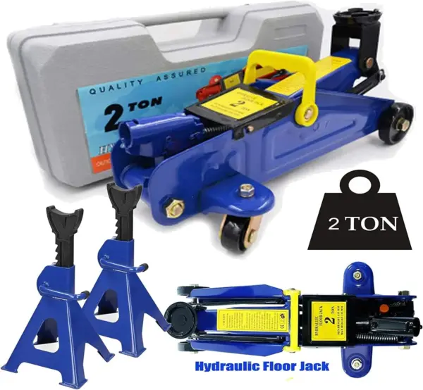314B054A-20CD-627C-13D9-F4C4EF5E31E5.webp 2T Floor Jack Car Trolley Jack Hydraulic Jack Quick Lift Jack with 2pcs Axle Stands 3 Ton