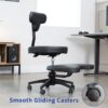 VIVO Cross-Legged Office Chair – Adjustable Height Floor Chair with Back Support for Yoga. Meditation. and ADHD (Black. CHAIR-CL02B-R)