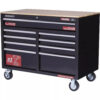 46 in. W x 24 in. D 9-Drawer Gloss Black Deep Tool Chest Mobile Workbench