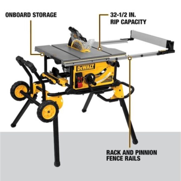 3989306C-4359-029F-9499-07610BA405AC DW 15 Amp Corded 10 in. Job Site Table Saw with Rolling Stand DWE7491RS