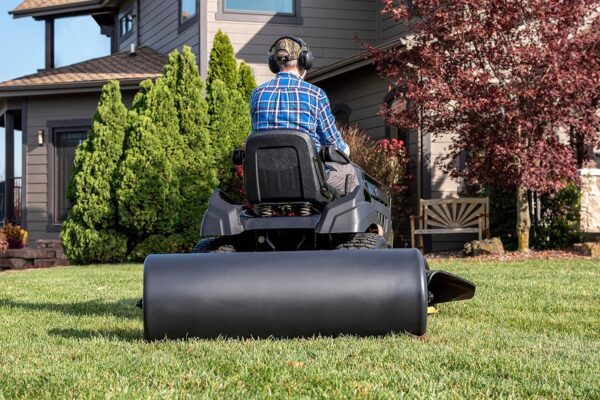 3A1CD298-7F65-7F08-0931-AB93310CC08C.jpg Agri-Fab 45-0604 18" x 48" Tow Behind Poly Lawn Roller 550 lbs Weight with Water. Poly Drum and Steel Frame. with Plug. Designed for Lawn and Garden Tractors