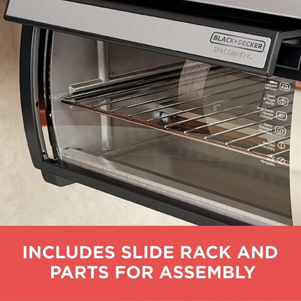 3AF32CFF-C4B9-F0B5-5C9A-D08C04DF3B67 Spacemaker Under-Counter Toaster Oven, Black/Stainless Steel, TROS1000D