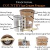 6 qt Country Ice Cream Maker – Classic Wooden Tub – Hand Crank