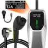 32 Amp Level 1&2 Portable EV Charger .26FT Cable NEMA 14-50 Plug for Electric Car Home Charging Station 7.68KW
