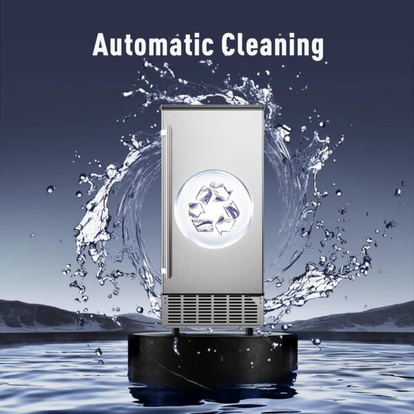 Commercial Under Counter Ice Maker Machine. 80Lbs/Day with 24lbs Ice Storage. Built-in Drain Pump/Automatic Cleaning/Timing Setting/Smart LCD Panel. Ideal for Both Home and Commercial Use