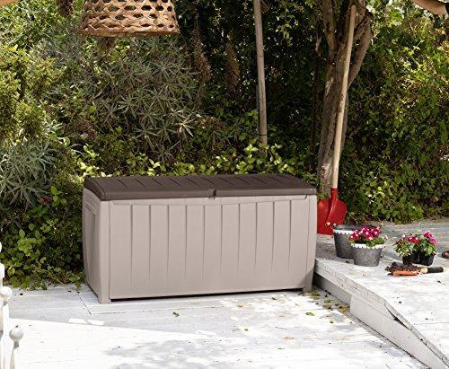 Novel Plastic Deck Storage Container Box Outdoor Patio Furniture 90 Gal. Brown
